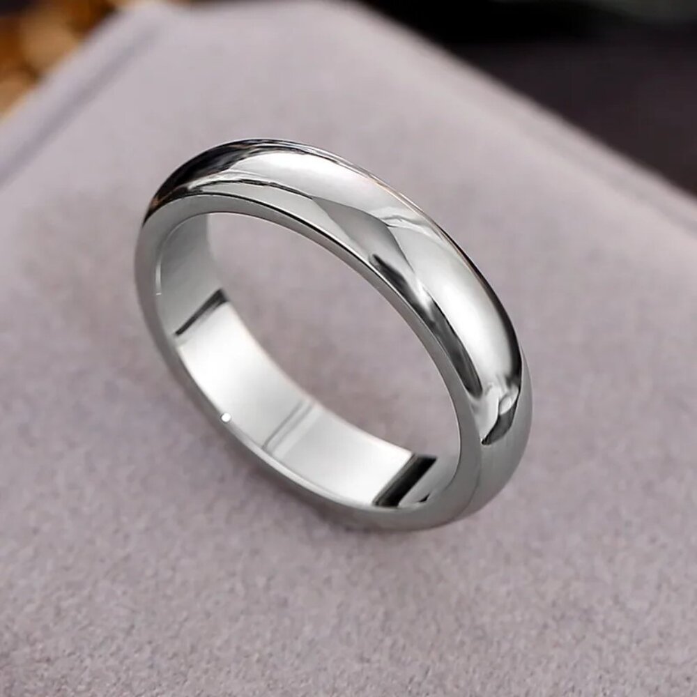 3/$35 White Gold 18k Gold Plated Silver Band Titanium Stainless Steel Women
